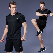 情侣运动套装夏季男健身速干训练服休闲宽松跑步短袖运动服二件套
