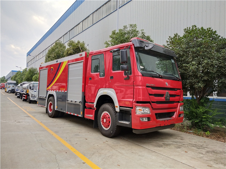 汉江牌hxf5200gxfsg80/hw型水罐消防车 8吨重汽豪沃水罐消防车