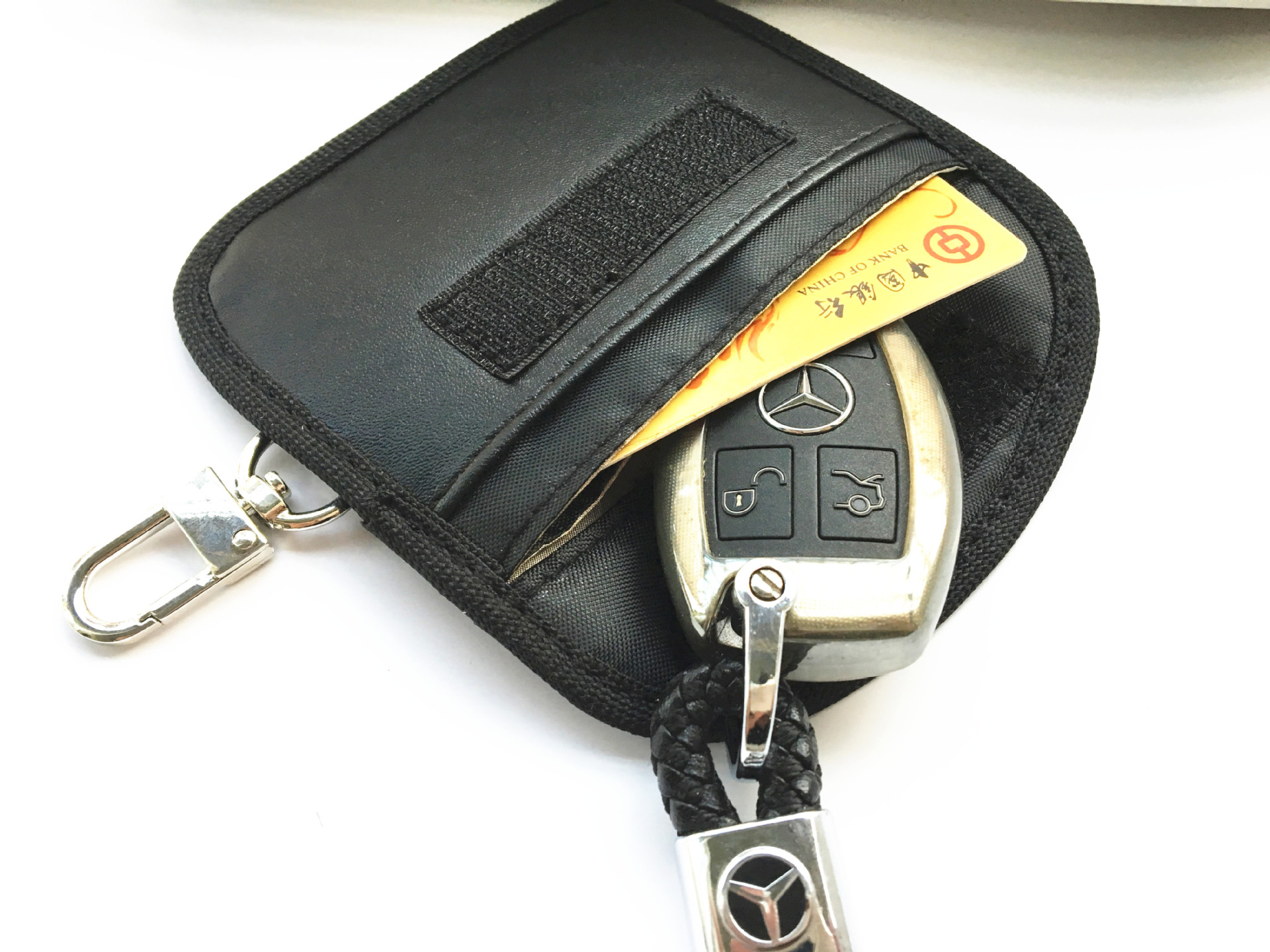 新款小尺寸汽车钥匙遥控屏蔽包防扫描rfid信号屏蔽汽车钥匙套黑色