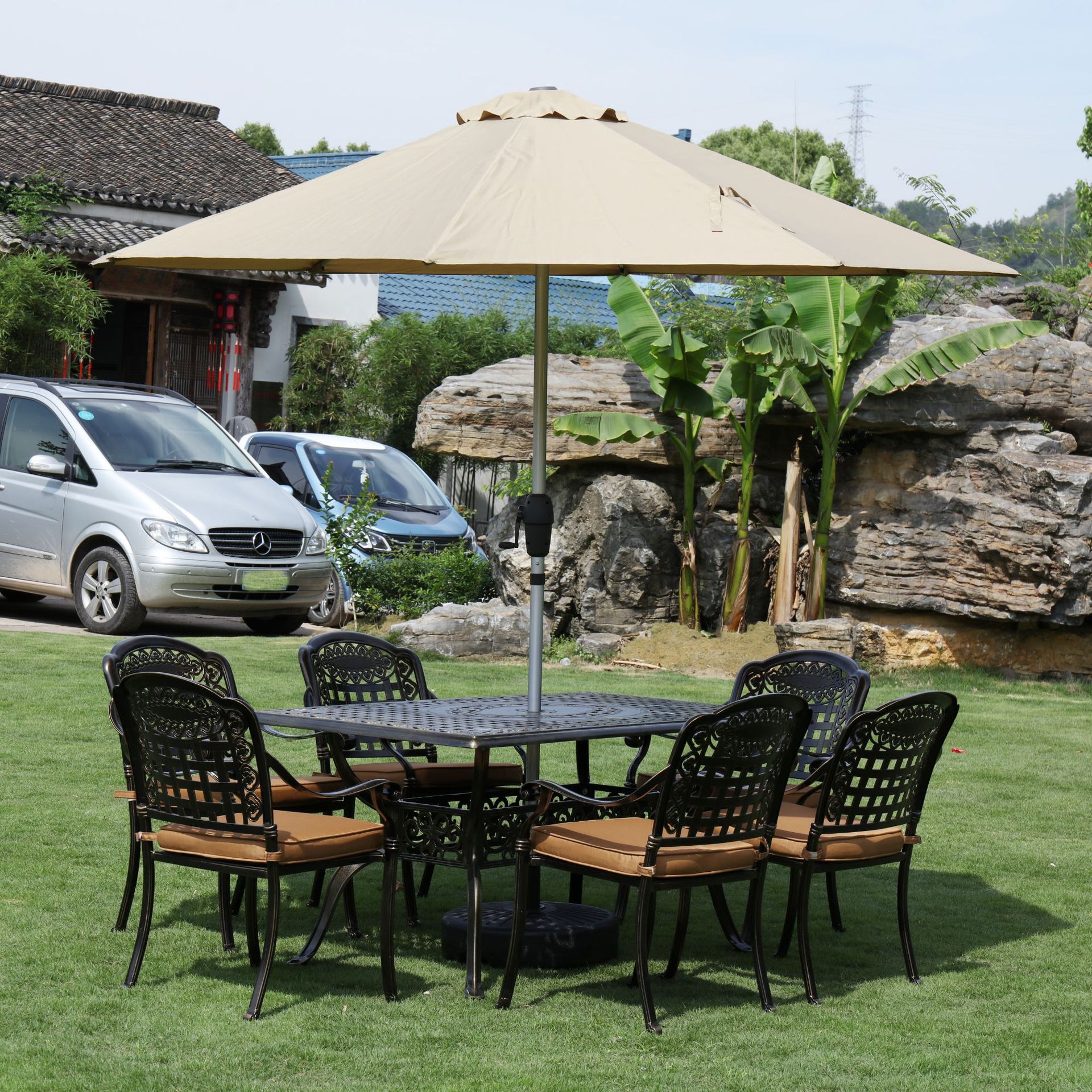 户外铸铝桌椅阳台庭院花园家具外摆休闲桌子室外餐桌椅家具