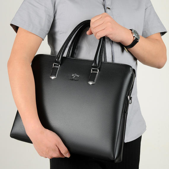 barnoroo男包手提包时尚斜挎包男柔软单肩包潮流手提包男商务包