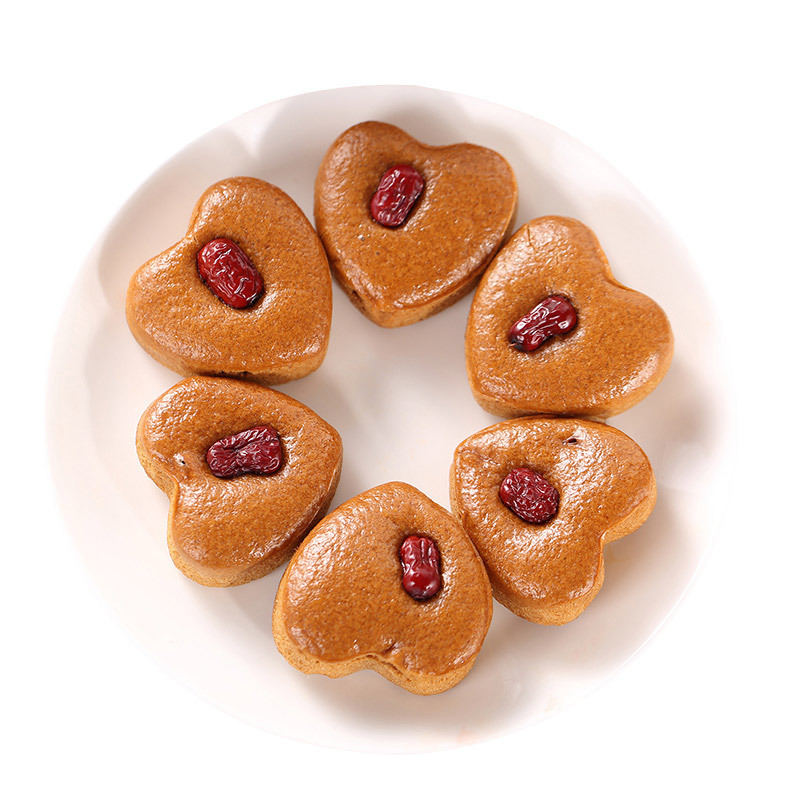 新品30克*10个*10包心形红枣甜蜜糕速冻半成品酒店婚宴点心