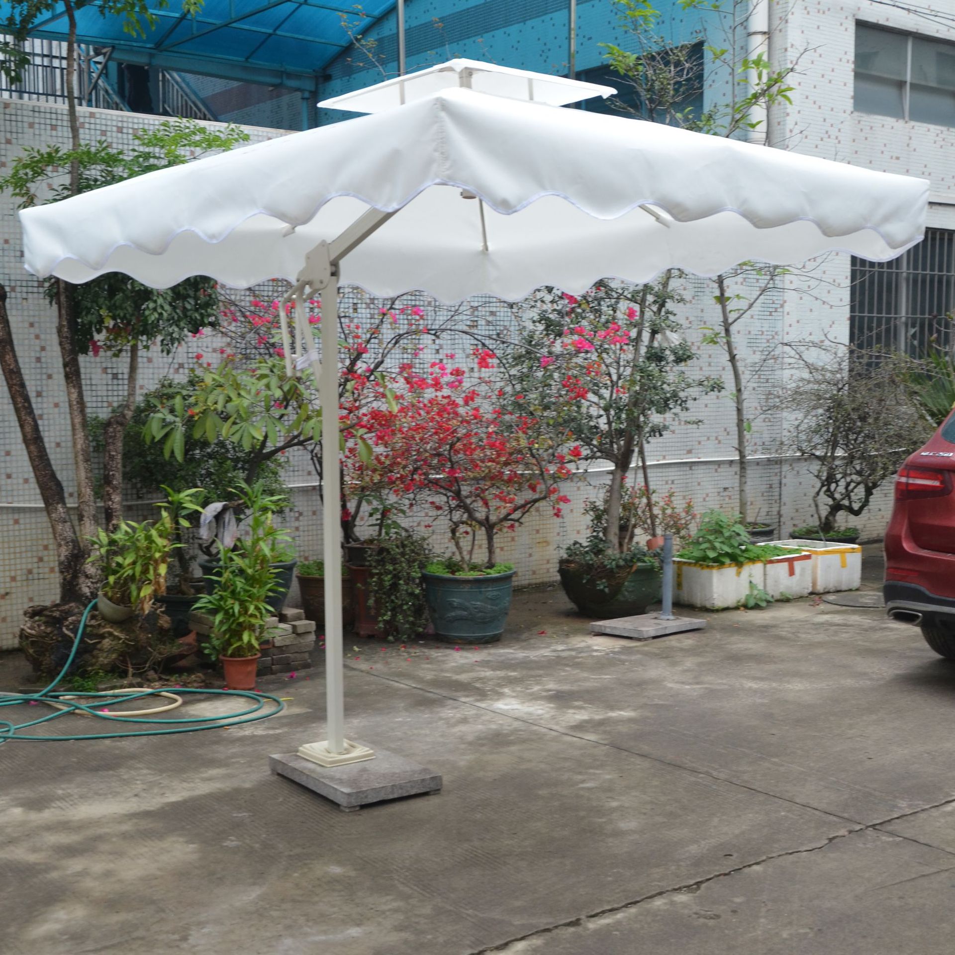 站岗亭遮阳伞地产双层单边庭院罗马伞四方形太阳户外批发印字大伞