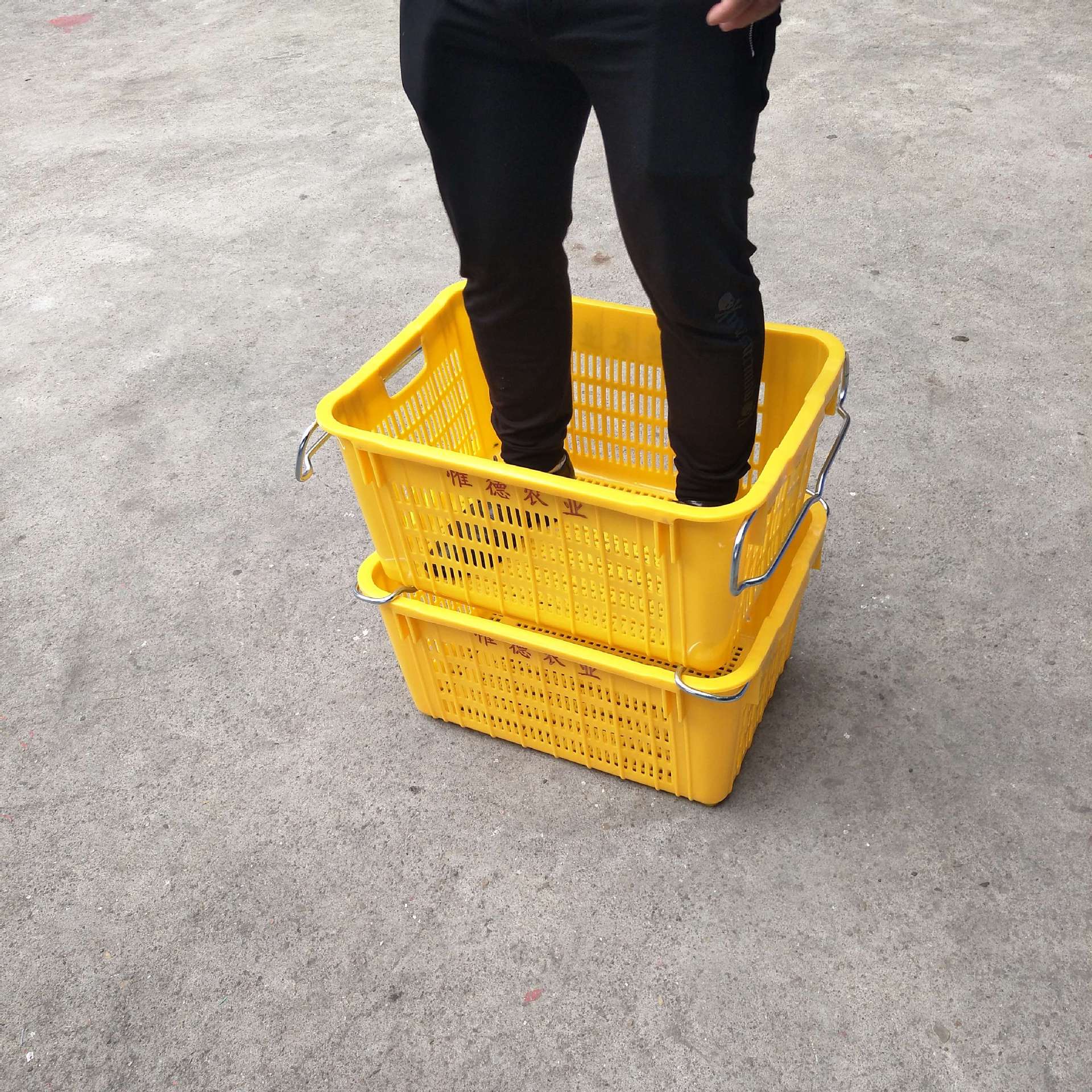 625*425铁耳蔬菜塑料周转筐加厚长方形拣货筐水果箩筐快递分拣筐