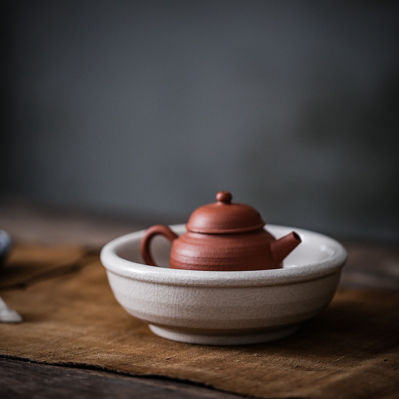 草木灰釉壶承淋壶养壶蓄水干泡台茶盘开片可养手拉坯