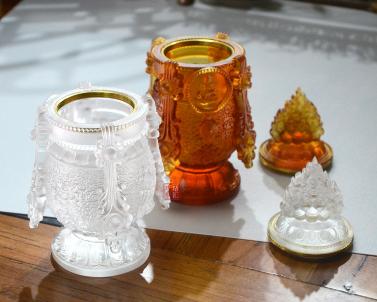 密宗五路财神佛像琉璃宝瓶摩尼宝瓶装藏装舍利罐子佛教用品佛具