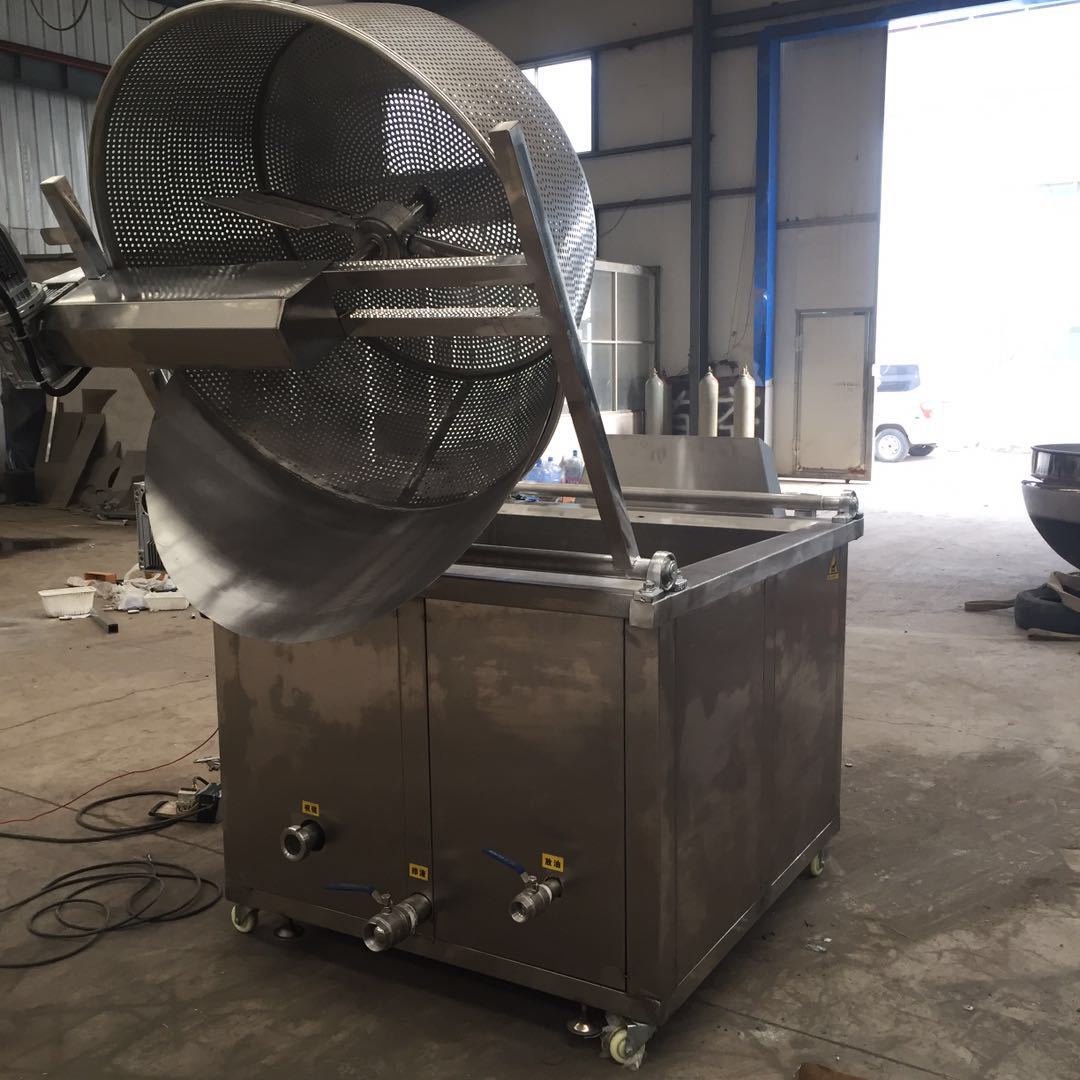 大型商用油炸锅油豆腐电加热油炸设备自动翻筐倒料油炸机星科