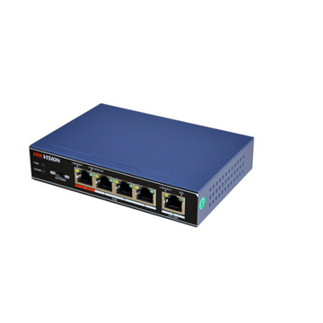 海康威视ds-3e0105p-e 4口poe交换机 网络传输供电监控摄像头用