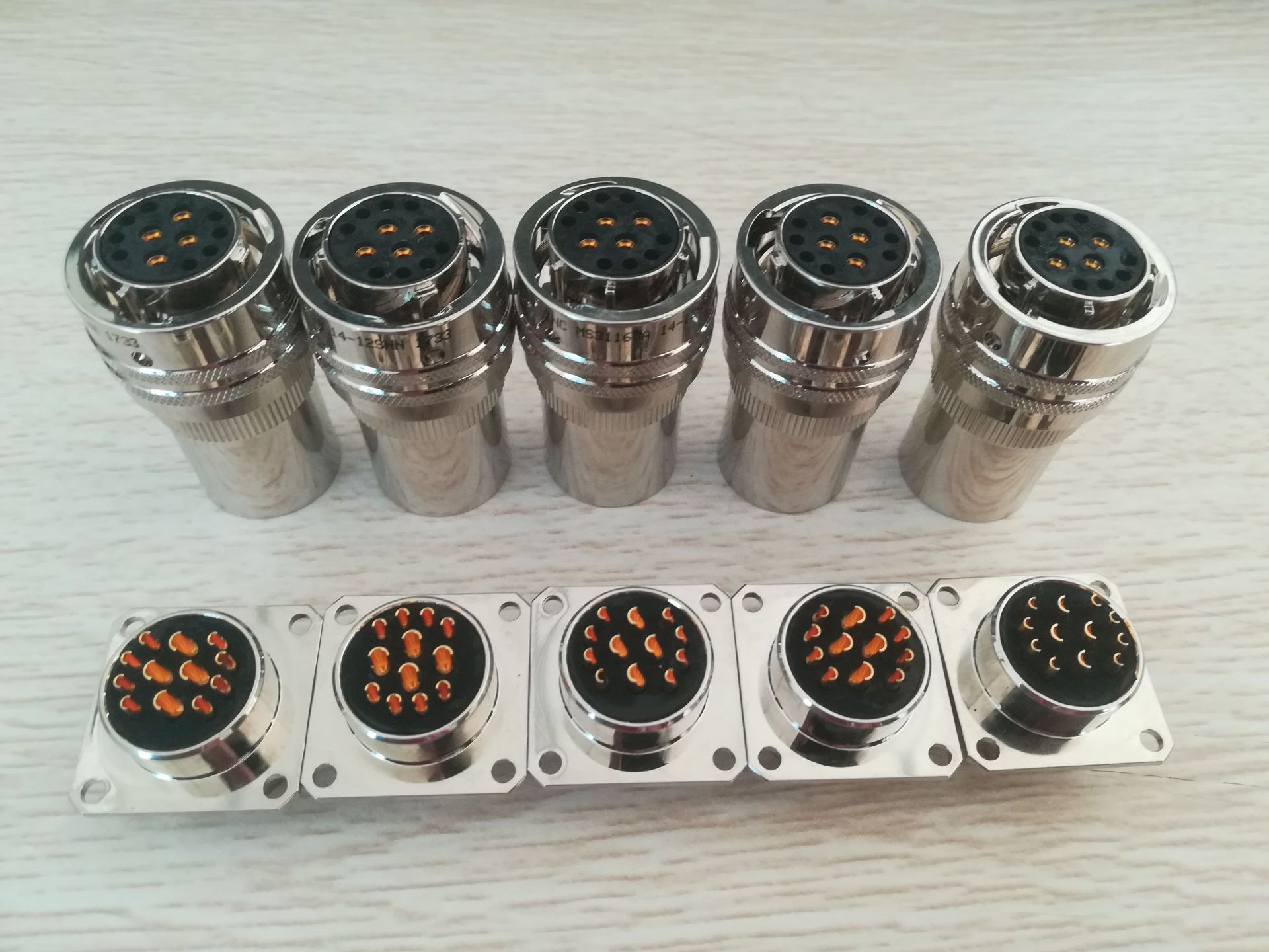 12芯航空插头镀金美军标连接器