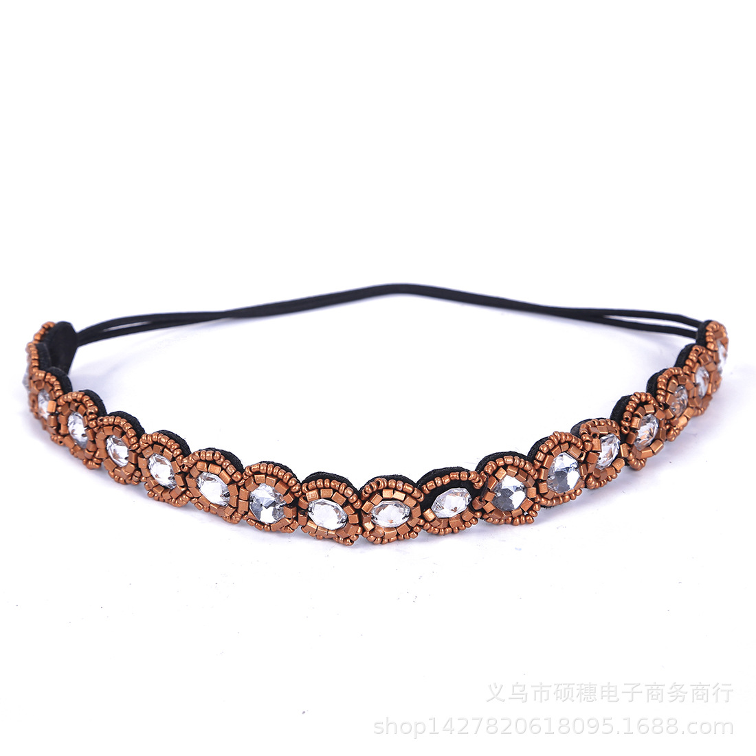 European and American Stylish Hair Accessories Beaded Sewing Bead Hairband Headband Cross-Border E-Commerce in Stock for a Long Time