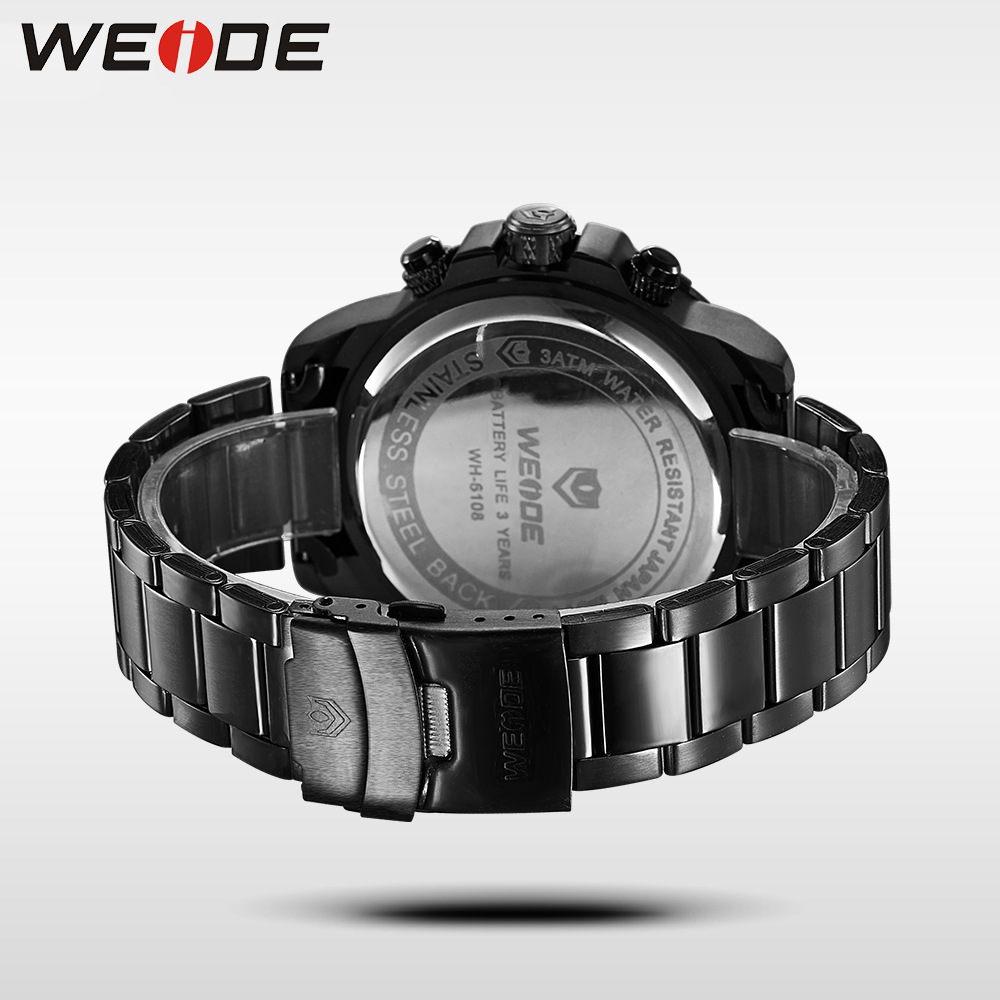 weide威德商品钢带运动不锈钢石英手表双显示男士石英手表6108