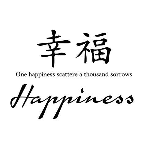 汉字幸福和英文happiness 跨境款家居装饰精雕墙贴