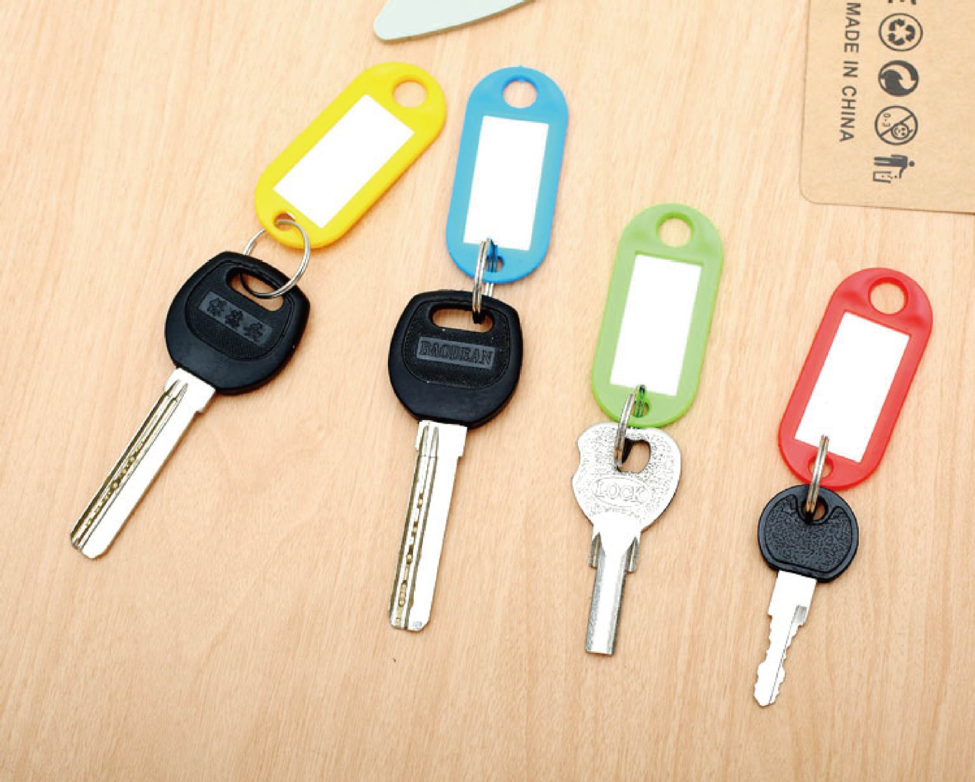 pp塑料钥匙扣分类标签手写记号码牌物业保安车行李箱锁具挂饰配件