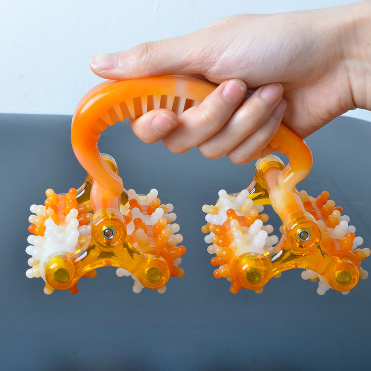 工艺月球车滚轮按摩器背部腰部腿十六轮手动玉如意全身搓经络