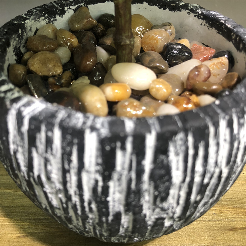 跨境电商北欧风水泥盆豆瓣叶仿真花盆栽绿植居家装饰橱窗摆件多肉