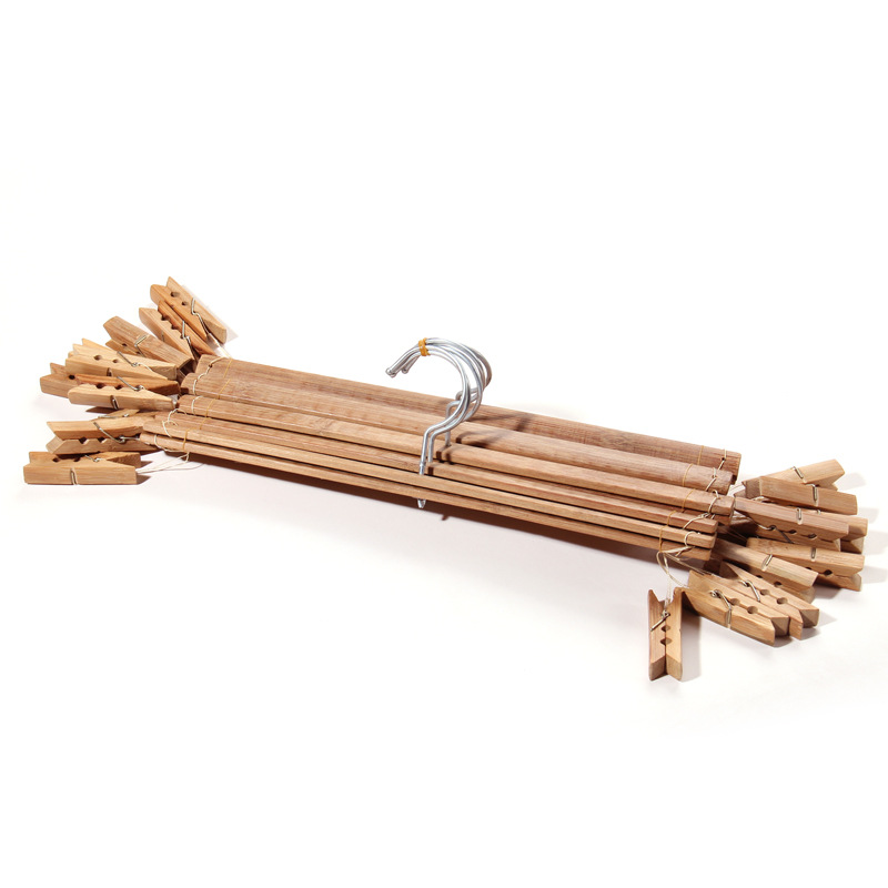 碳化防霉竹裤架 重竹黑化不发霉4夹竹裤架晾晒十字衣架大竹夹厂家