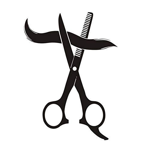 欧美热销大尺寸创意剪刀图案理发沙龙个性化墙贴 一件起批