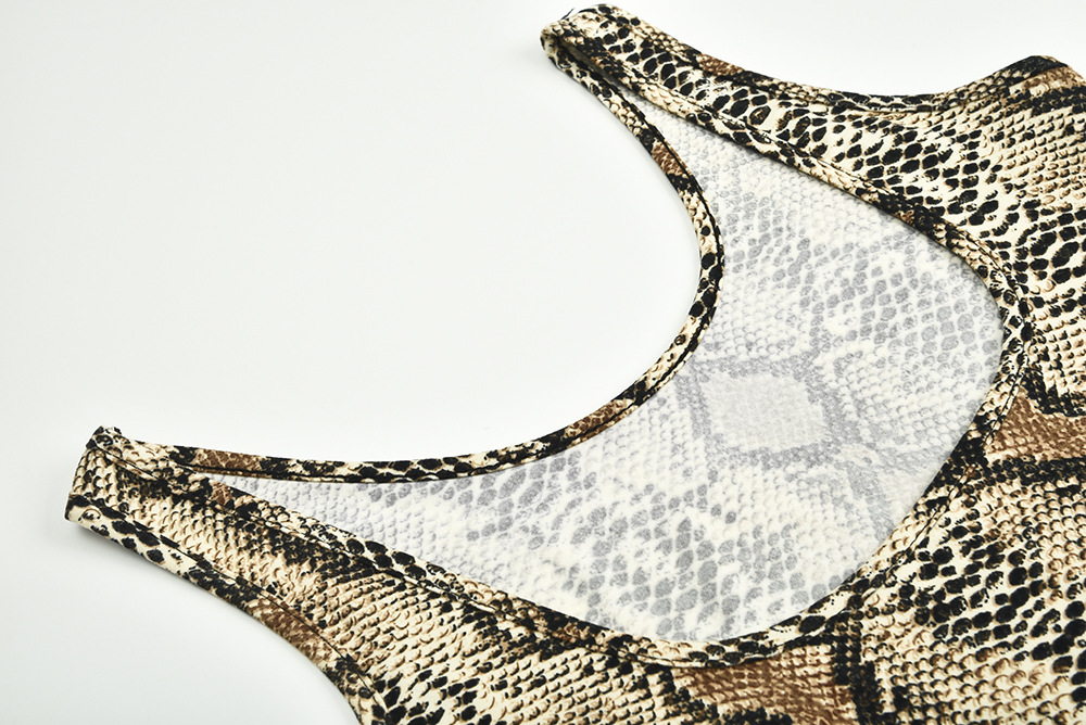 欧美跨境热销爆款 亚马逊2019新款女装性感豹纹蛇纹背心连体衣