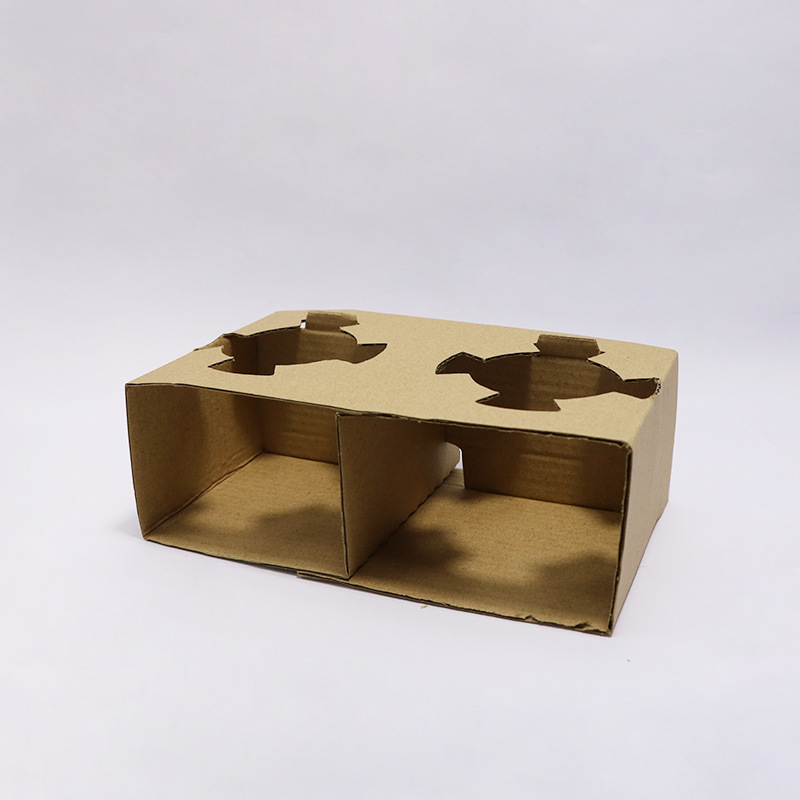 牛皮瓦楞纸咖啡饮料纸杯四杯外带杯托打包外卖杯托外卖打包用杯托