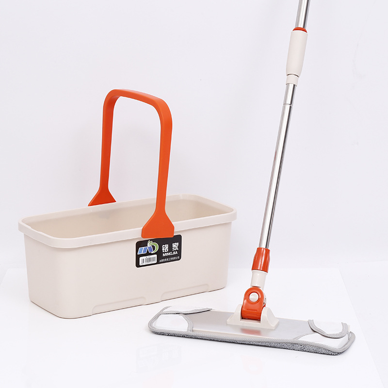 不锈钢平板拖把拖布套装 便携可拆卸拖把 家用懒人拖可换布批发