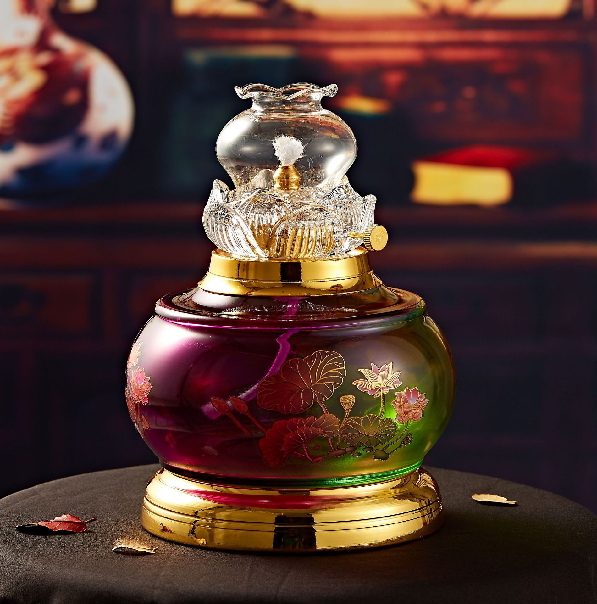 新款供佛酥油长明灯佛灯供灯莲花防风液体油灯家用佛具佛用品