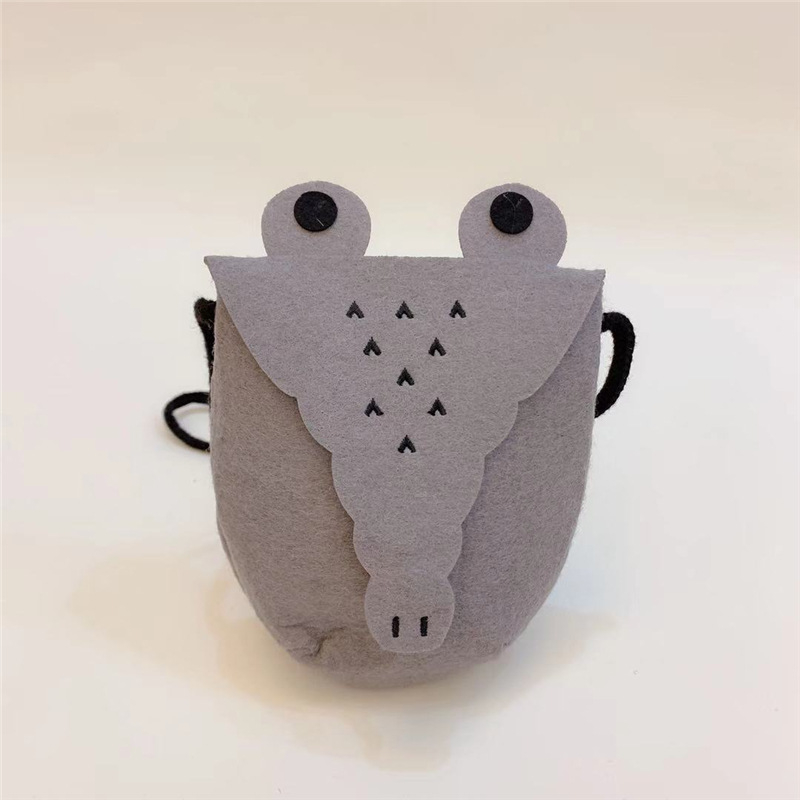 不织布绣花小鳄鱼儿童斜挎包 幼儿斜背包 小动物儿童包