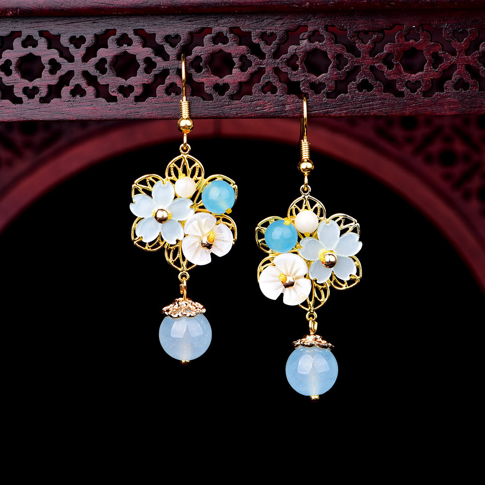 民族风耳环女复古风气质耳坠宫廷古典手工饰品首饰个性