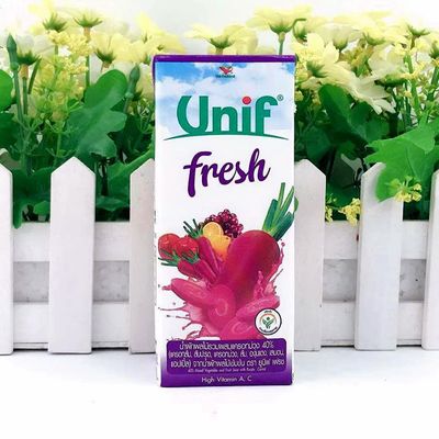 批发泰国进口 unif 紫胡萝卜复合果蔬汁饮料250ml*36盒/箱