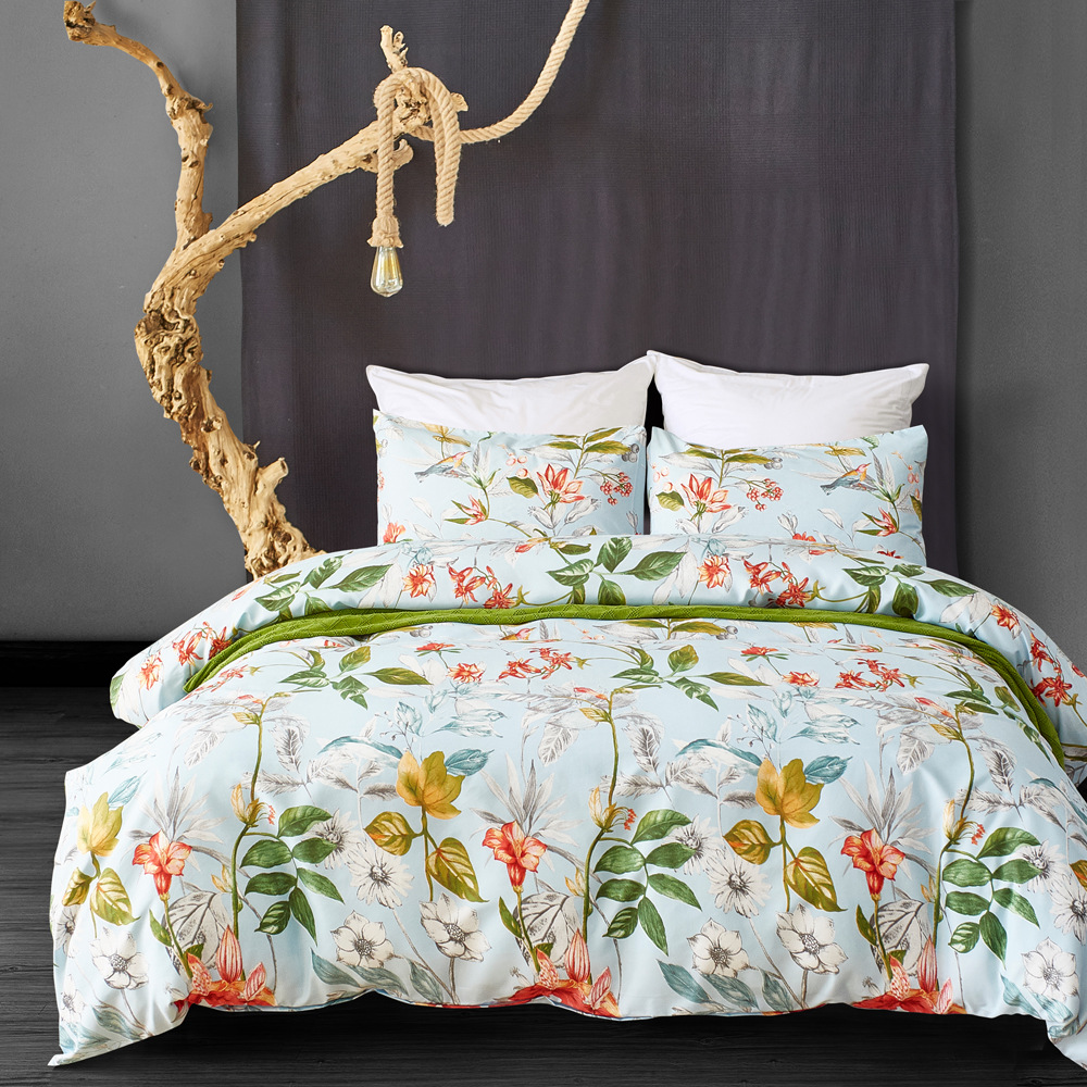 Foreign Trade Home Textile Set Cross-Border Exclusive Bedding Brushed Printed Quilt Cover Set Duvet Cover