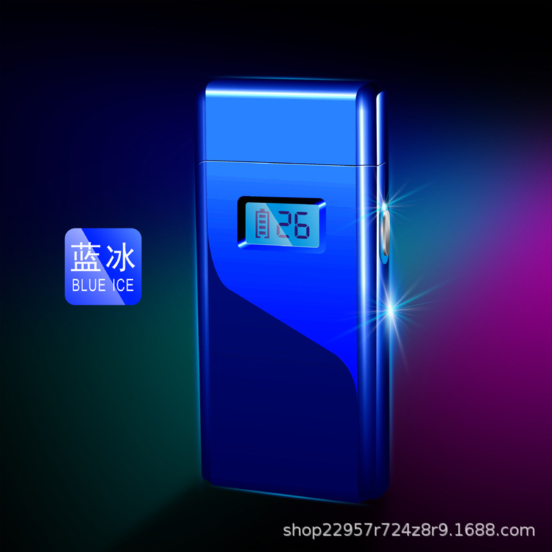 Jinlun Lighter Windproof LCD Display Dual Arc USB Charging Power Display Lighter Factory Direct Sales