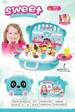 卡通大熊猫冰淇淋点心美食手提盒儿童早教过家家餐具玩具