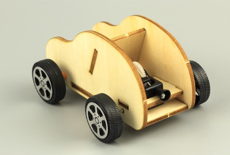 拉线跑车回力小车科技小制作diy手工制作发条弹性科学实验玩具