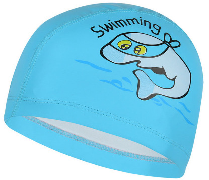 儿童泳帽女孩卡通舒适布帽宝宝游泳弹力帽子女童小学生游泳馆装备