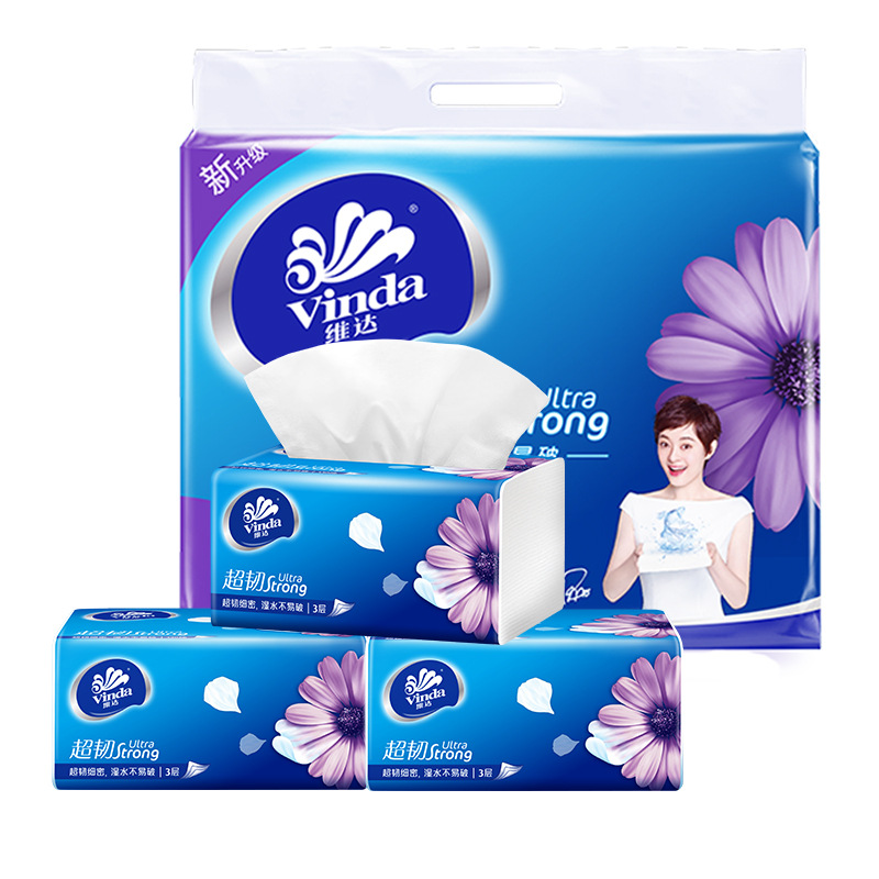 Vida Super Tough Paper Extraction 3 Layers 130 Sheets 6 Packs a One Piece Dropshipping Authentic Tissue Napkin Toilet Paper Wholesale