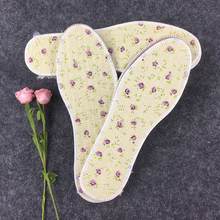 [3 Pairs] Violet Floral Insole Sweat Absorbing and Deodorant Breathable Shock Absorption Sports Insole Men and Women Factory Wholesale