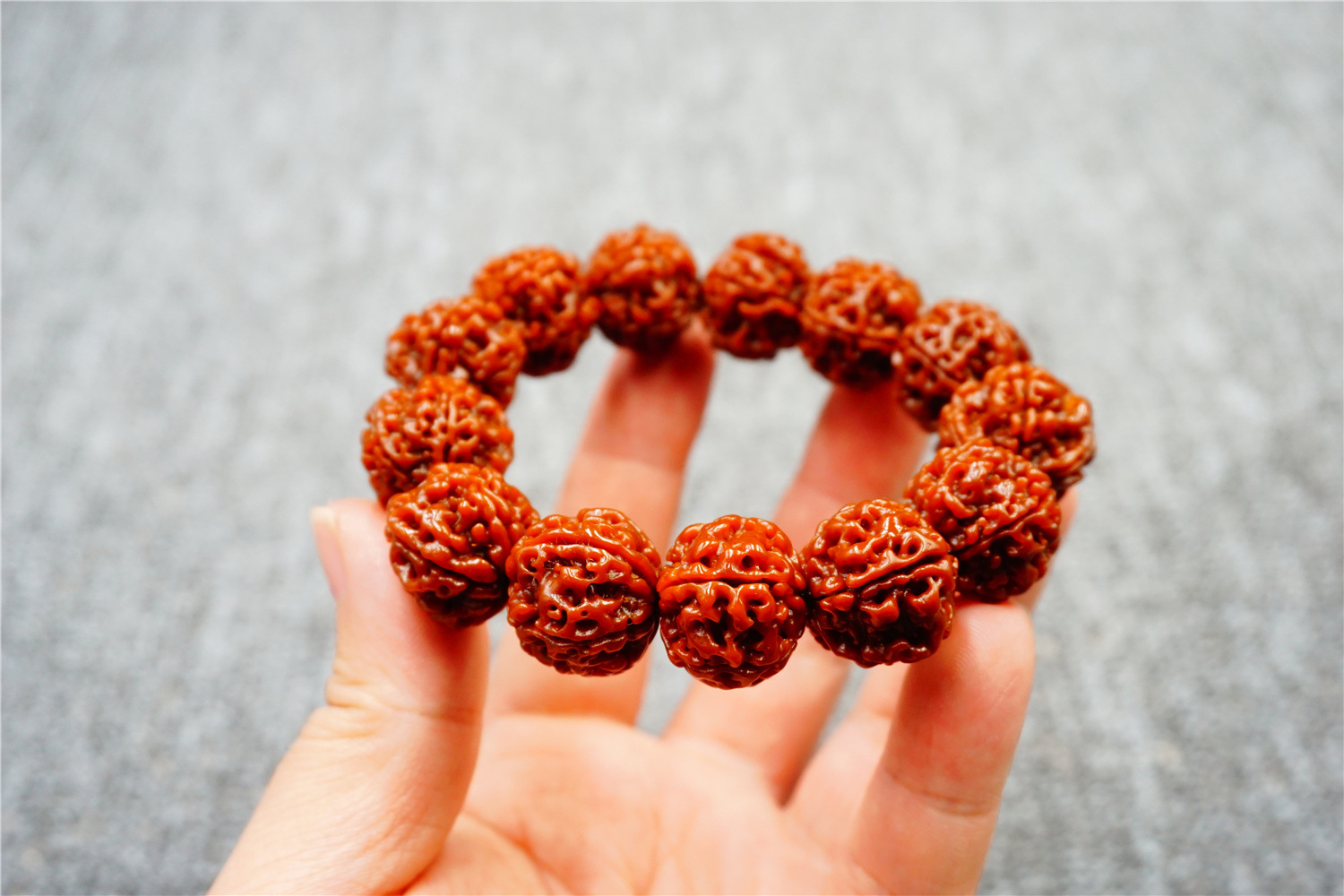 新款机刷金刚菩提子 金刚菩提手串手链 机刷大颗文玩红色金刚菩提