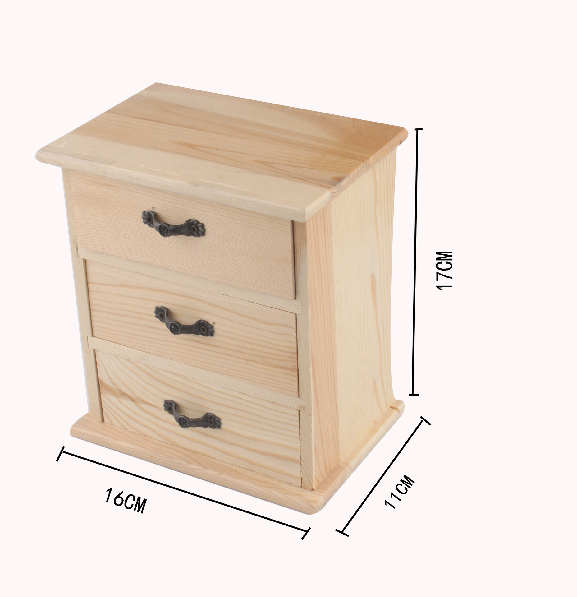现货定做木质工艺品三层抽屉抽拉首饰盒木质收纳盒diy手工培配件