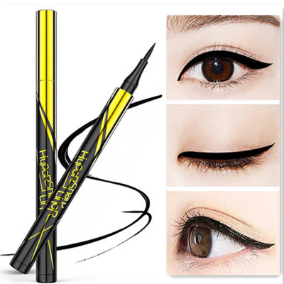 Cool Black Quick-Drying Eyeliner Sweat-Proof Not Smudge Eyeliner Pen Hard Head Novice Easy to Draw Liquid Eyeliner Makeup