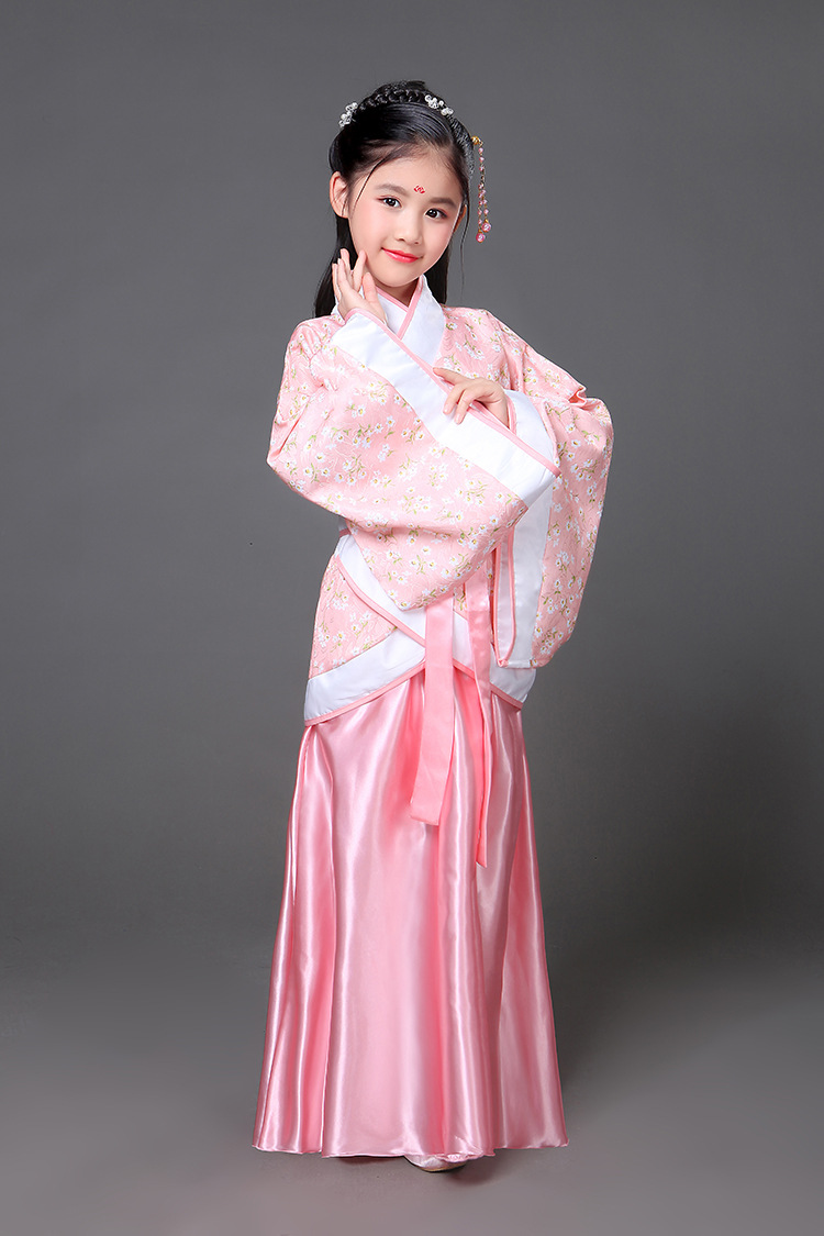 儿童古装汉服 女童古装仙女演出服古代公主古筝汉服影楼写真服装