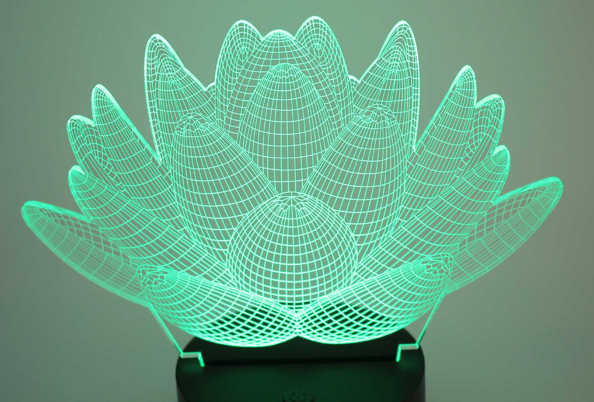 厂家直销3d七彩灯新奇特莲花小夜灯视觉立体摇控3d灯led错觉灯