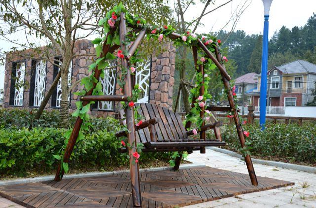 摇篮椅田园吊椅露天成人成人秋千阳台简易懒人小孩秋千乡村千秋吊