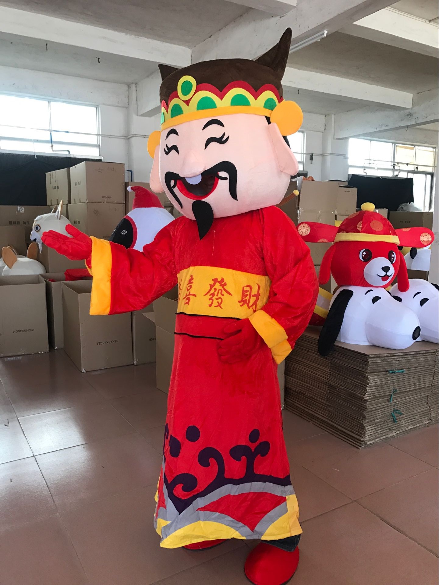 财神爷卡通人偶服装财神服道具玩偶头套演出动漫人物派传单