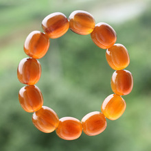 羊角手串佛珠手链天然西藏冰种黄料老羊角带血丝男女文玩饰品