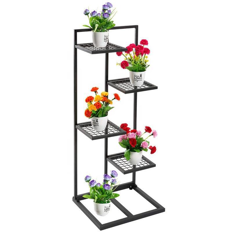 方管铁架立式植物展架花卉盆栽网格展示架黑色烤漆拆装置物架