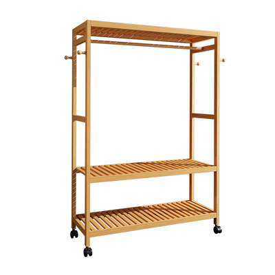 架子收纳架挂架移动可简约落地衣服衣帽现代衣架卧室实木简易