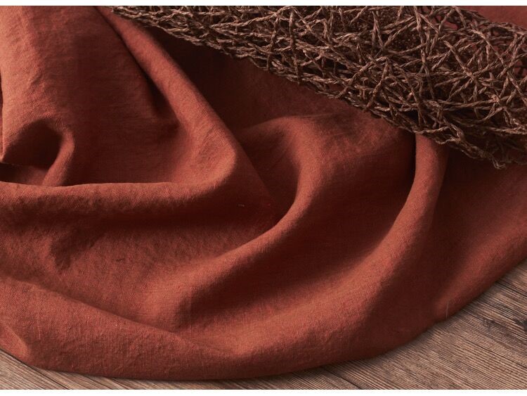 士林纯亚麻色织布 双色亚麻面料 平纹麻料素色复古汉服面料