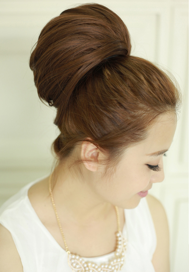 丸子头新娘假发包盘发花苞头假发赫本发包蓬松盘发扎发新娘发包