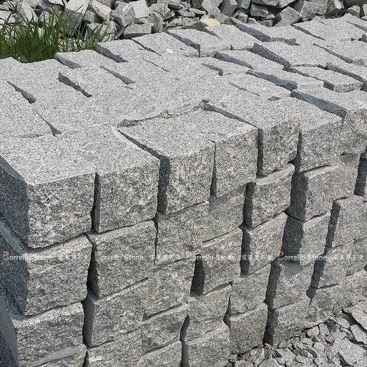 芝麻灰小方块花岗岩g341小块石六面自然灰麻小块石