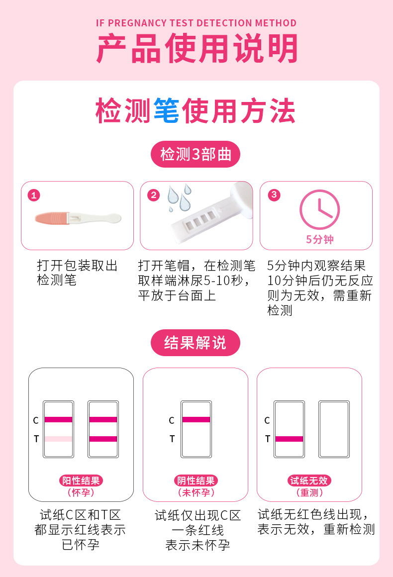 海氏海诺验孕棒笔型一支装早早孕测试笔精准测量