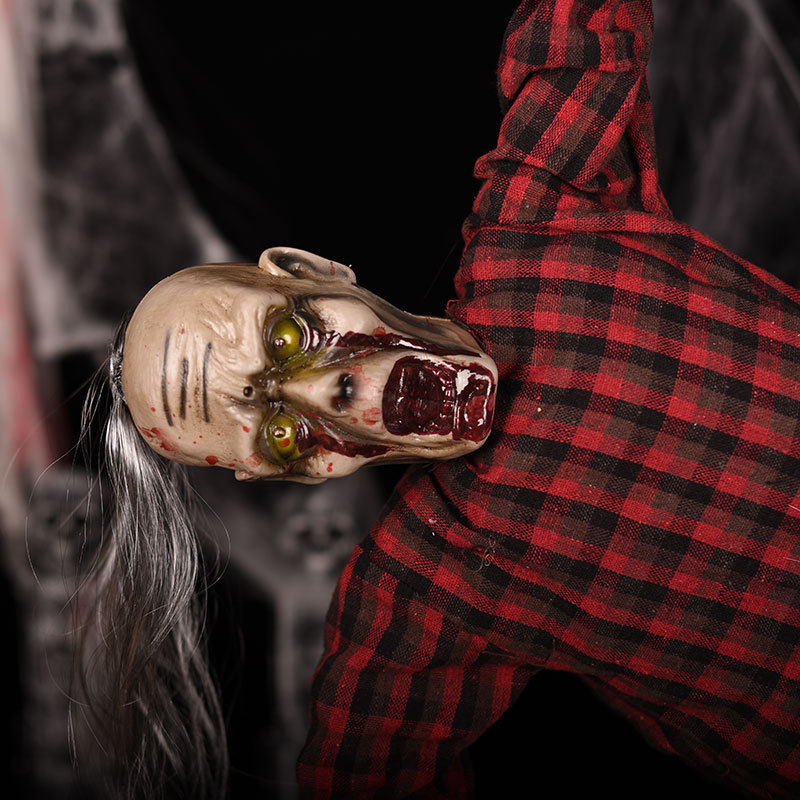 万圣节吊鬼惨叫吊死鬼鬼节密室鬼屋酒吧恐怖装饰道具发光发声骷髅